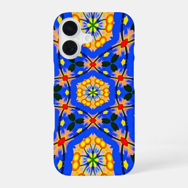 Aesthetic Floral Pattern iPhone 16 Case (Back)