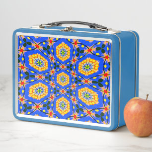 Aesthetic Floral Pattern Metal Lunch Box