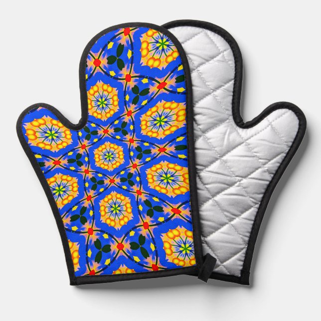 Aesthetic Floral Pattern Oven Mitt (Front/Back)
