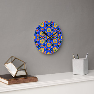 Aesthetic Floral Pattern Round Clock