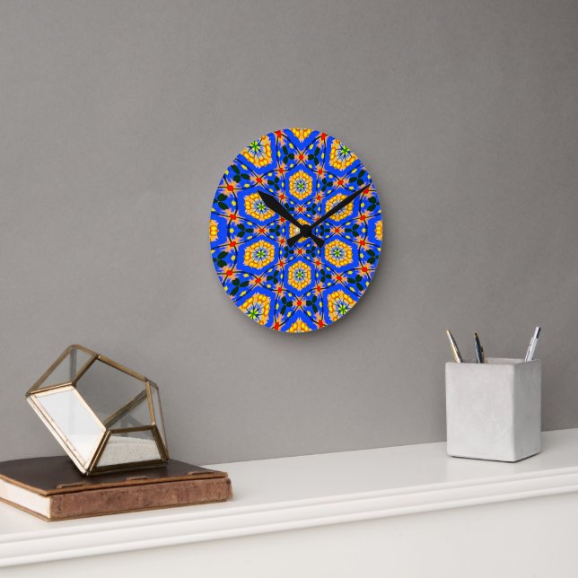 Aesthetic Floral Pattern Round Clock (Office)