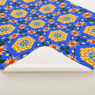 Aesthetic Floral Pattern Sherpa Blanket