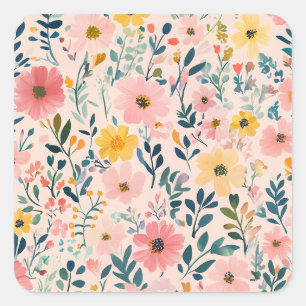 Aesthetic Floral Sticker for Packaging Mail