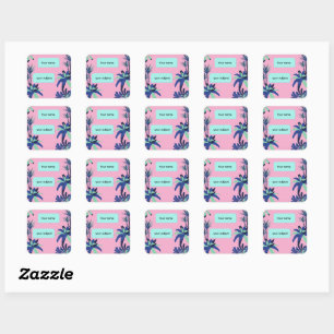 Aesthetic Floral Subject Personalised notebook Square Sticker