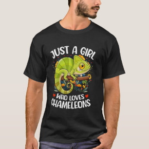 Aesthetic Flower Chameleon Just A Girl Who Loves C T-Shirt