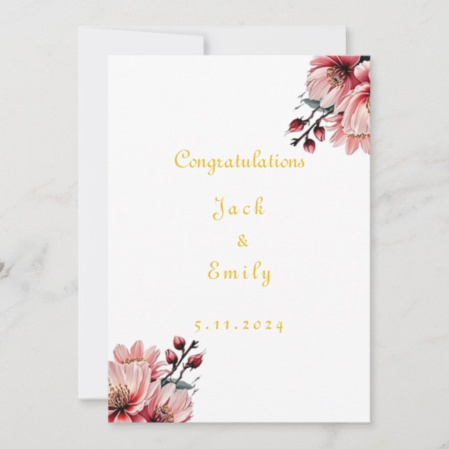 Aesthetic Flower Wedding Invitation  (Front)