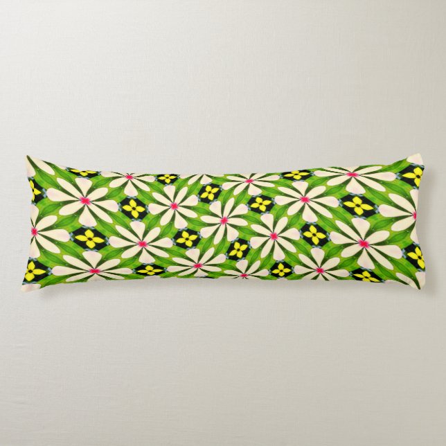 Aesthetic Flowers Pattern Body Cushion (Front)