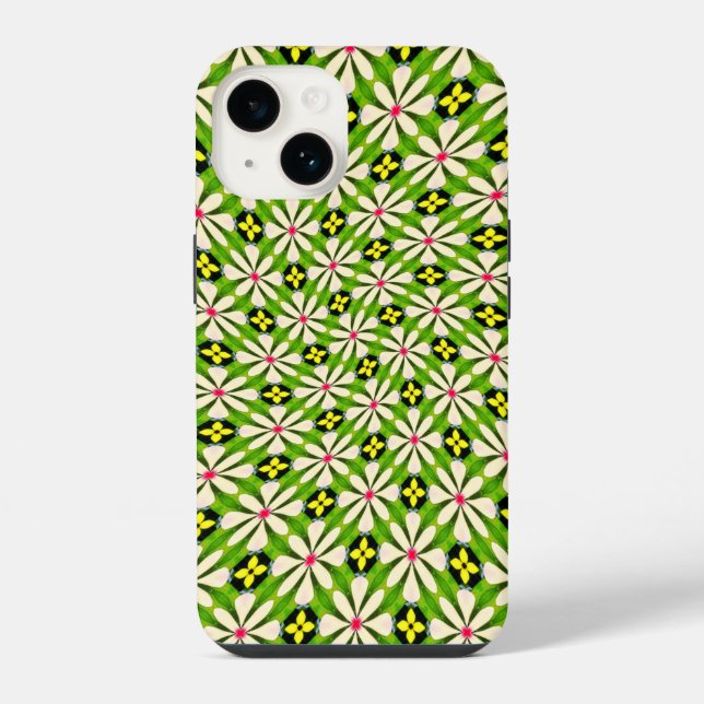 Aesthetic Flowers Pattern iPhone Case (Back)