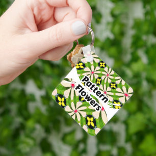 Aesthetic Flowers Pattern Key Ring