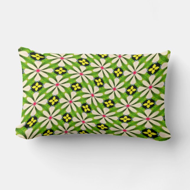 Aesthetic Flowers Pattern Lumbar Cushion (Front)
