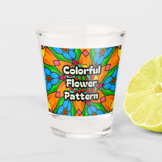 Aesthetic Flowers Pattern Shot Glass (Front)