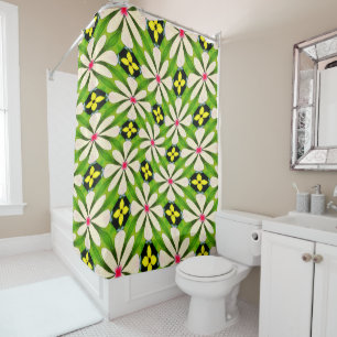 Aesthetic Flowers Pattern Shower Curtain