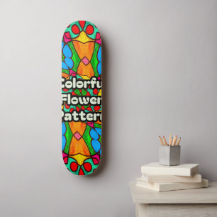 Aesthetic Flowers Pattern Skateboard