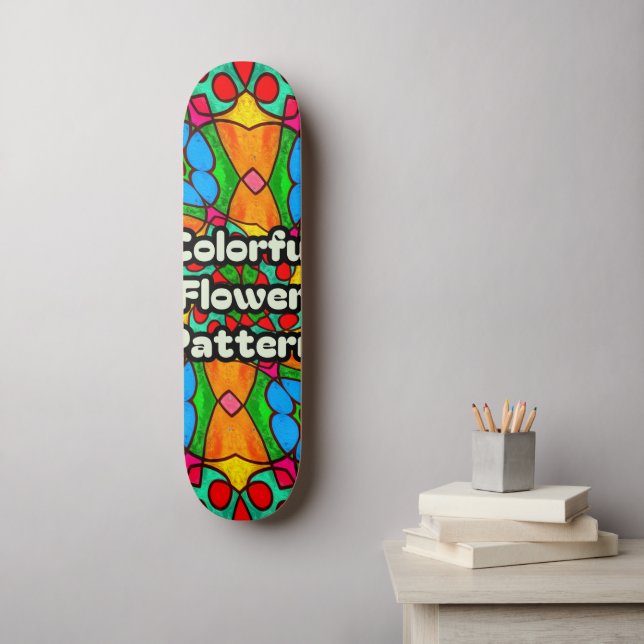 Aesthetic Flowers Pattern Skateboard (Wall Art)
