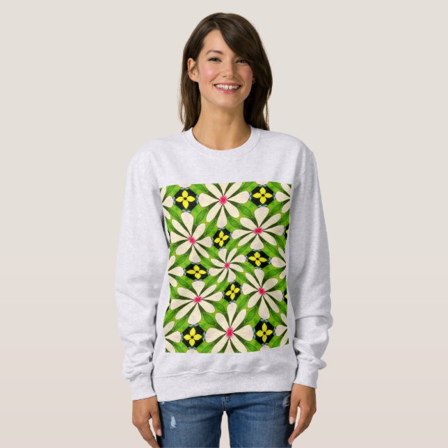 Aesthetic Flowers Pattern Sweatshirt (Front Full)