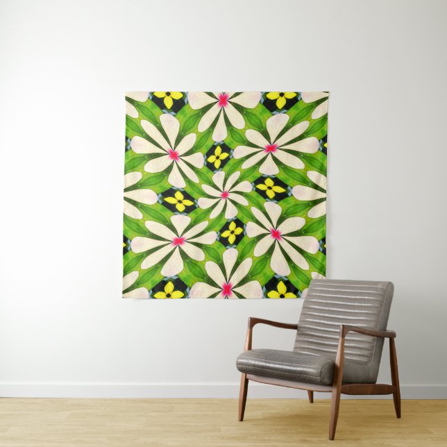 Aesthetic Flowers Pattern Tapestry (In Situ)