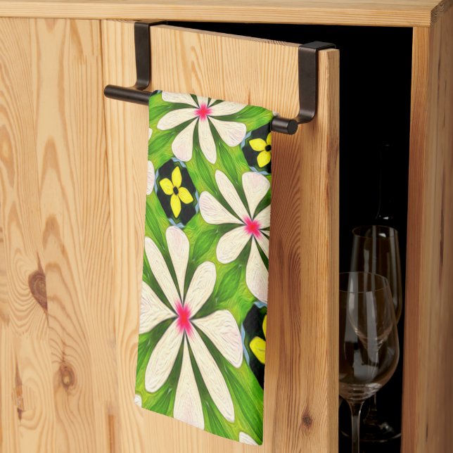 Aesthetic Flowers Pattern Tea Towel (Thirds Fold)