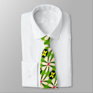 Aesthetic Flowers Pattern Tie