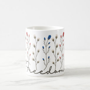 Aesthetic Freedom Wildflowers Patriotic Coffee Mug