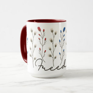 Aesthetic Freedom Wildflowers Patriotic Mug