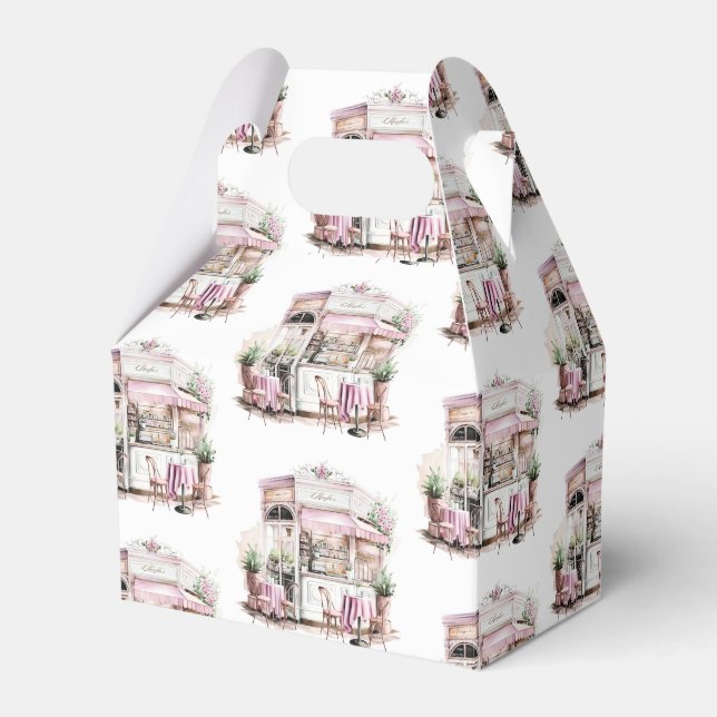 Aesthetic French Cafe, Vintage, Favour Box (Front Side)