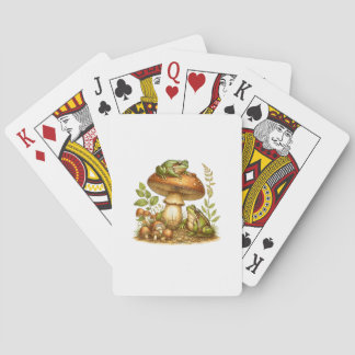 Aesthetic Frog Mushroom Cottagecore Goblincore Playing Cards