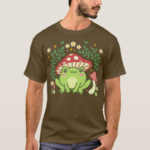 Aesthetic Frog Mushroom Hat Cute Vintage Kawaii T-Shirt