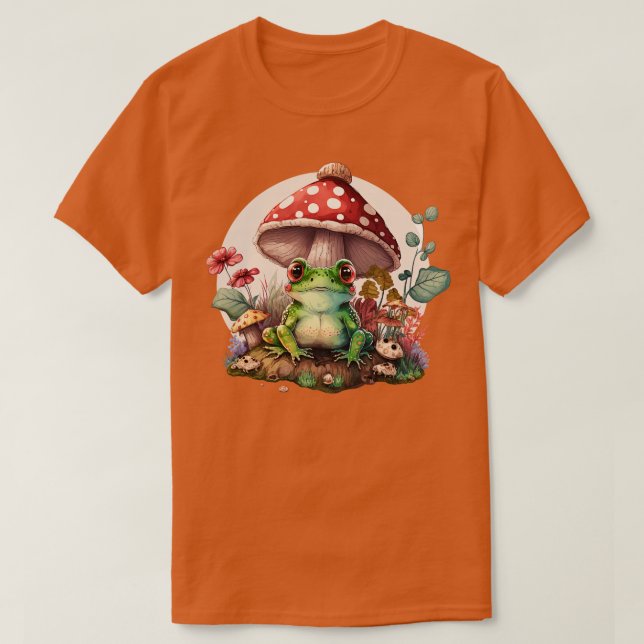 aesthetic frog on Mushroom 14 T-Shirt (Design Front)