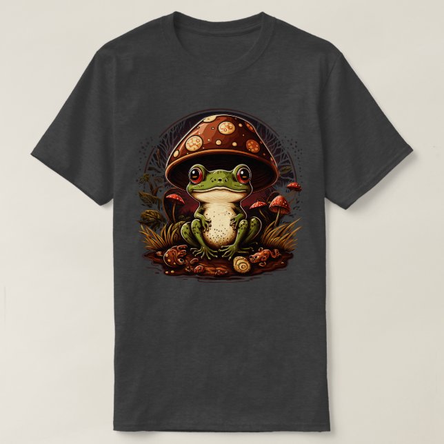 aesthetic frog on Mushroom 7 T-Shirt (Design Front)
