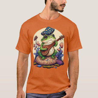aesthetic frog playing ukelele on Mushroom T-Shirt
