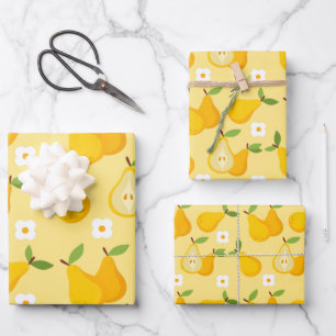 Aesthetic Fruit Food pear Wrapping Paper Sheet