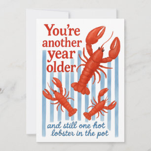 Aesthetic Funny Lobster Birthday Card