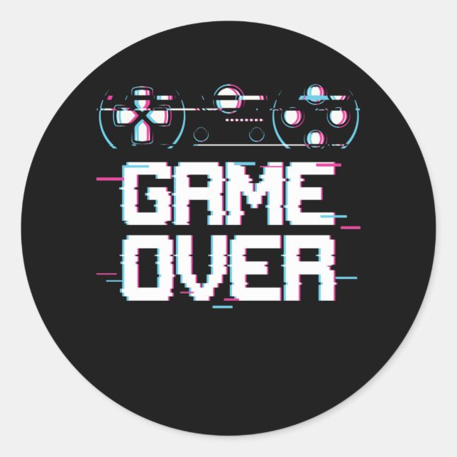 Aesthetic Gaming Vaporwave Controller Gamer Classic Round Sticker (Front)