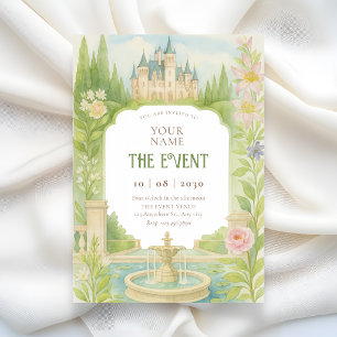 Aesthetic garden castle invitation