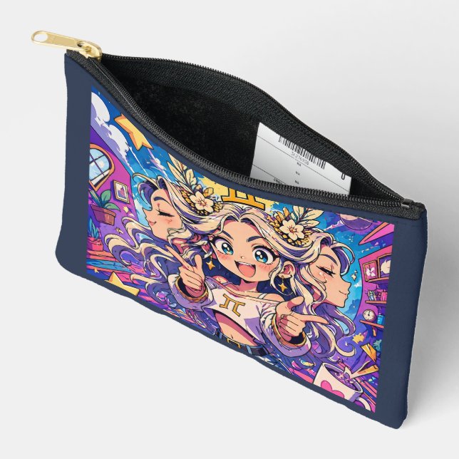 Aesthetic Gemini Anime Custom Accessory Bag (Open)