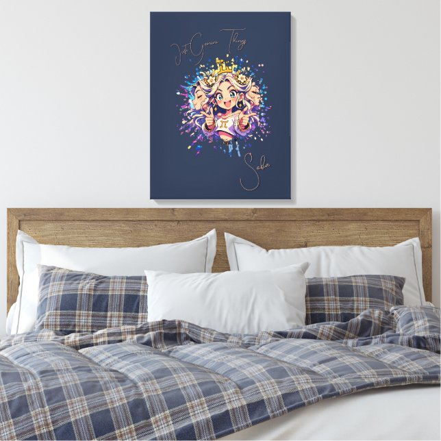 Aesthetic Gemini Anime Custom Canvas Art (Insitu(Bedroom))