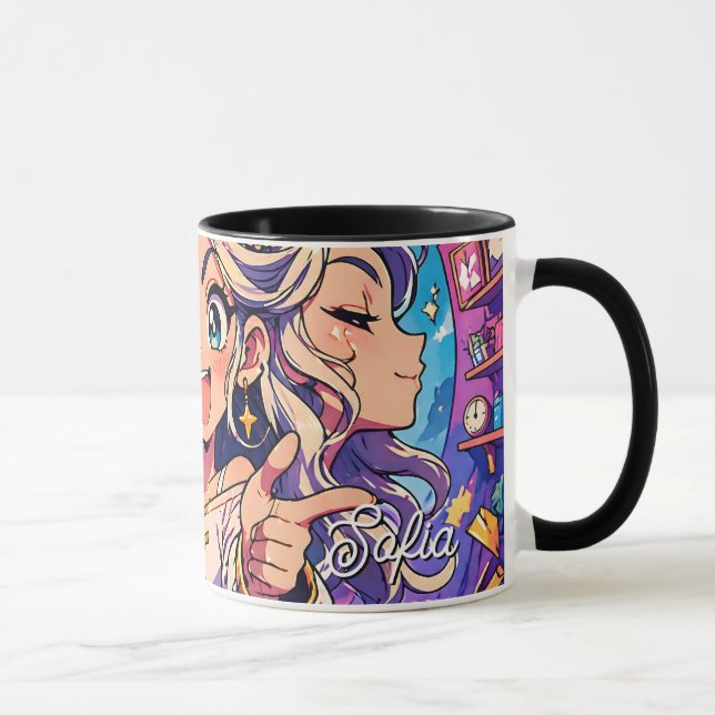 Aesthetic Gemini Anime Custom Combo Mug (Right)