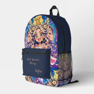 Aesthetic Gemini Anime Custom School Backpack