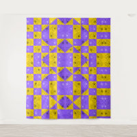 Aesthetic Geometric chessboard Floral Pattern