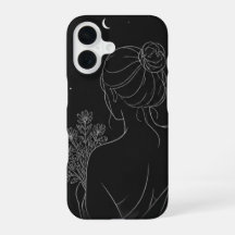 Aesthetic Girl iPhone Case – Black Line Art