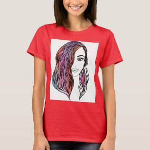 Aesthetic Girl Portrait Women's T-Shirt - Cute Gra