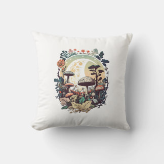 Aesthetic Goblincore And Cottagecore Mushroom Calm Cushion
