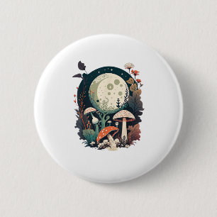 Aesthetic Goblincore And Cottagecore Mushroom Crea 6 Cm Round Badge