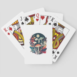 Aesthetic Goblincore And Cottagecore Mushroom Crea Playing Cards