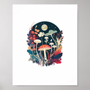 Aesthetic Goblincore And Cottagecore Mushroom Crea Poster