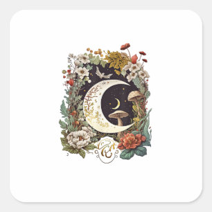 Aesthetic Goblincore And Cottagecore Mushroom Drea Square Sticker