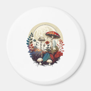 Aesthetic Goblincore And Cottagecore Mushroom Fore Magnet