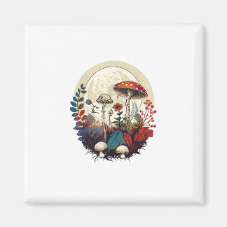 Aesthetic Goblincore And Cottagecore Mushroom Fore Magnet