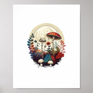Aesthetic Goblincore And Cottagecore Mushroom Fore Poster