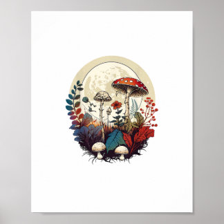 Aesthetic Goblincore And Cottagecore Mushroom Fore Poster
